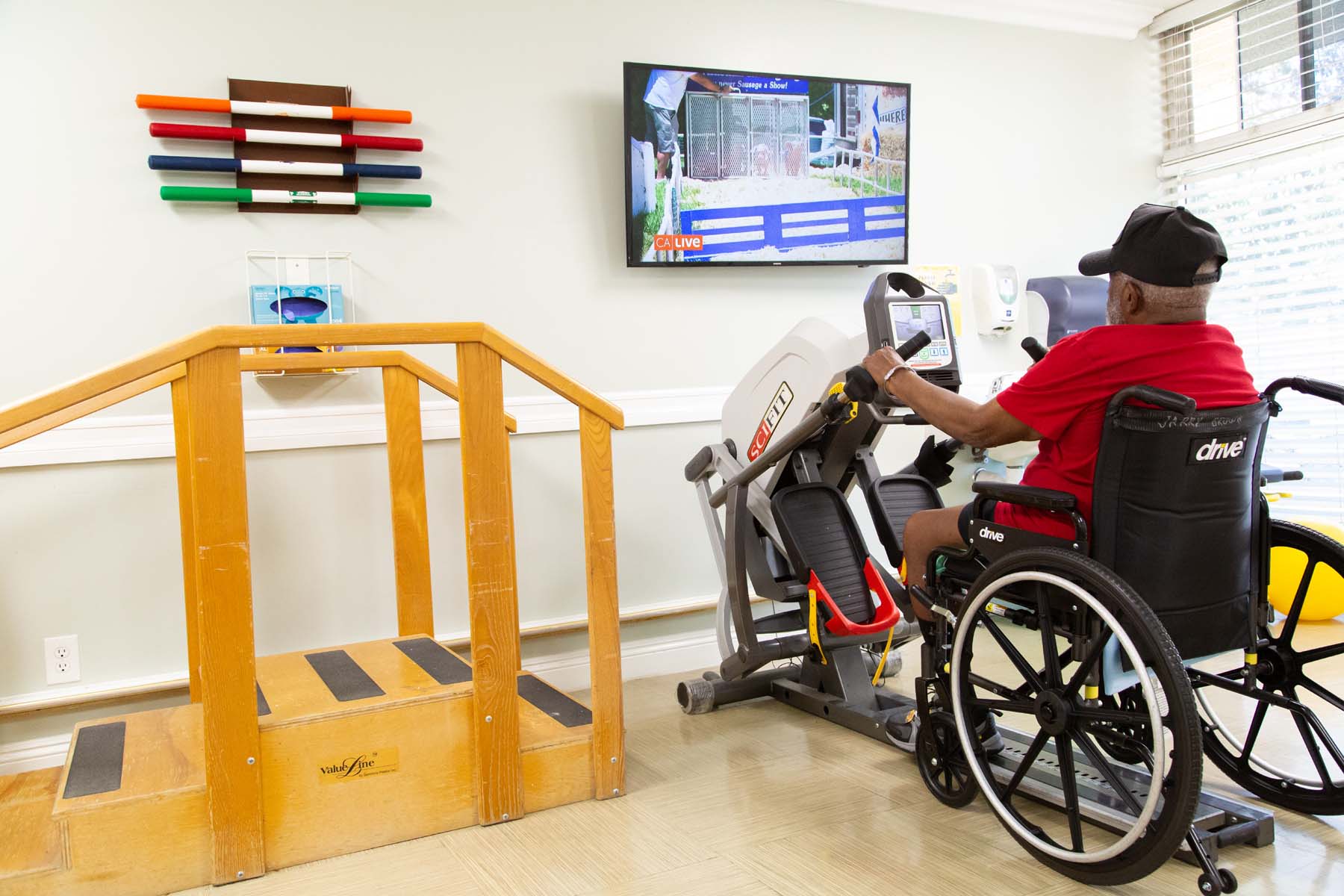 Beachside Post Acute therapy walking room zoom in view